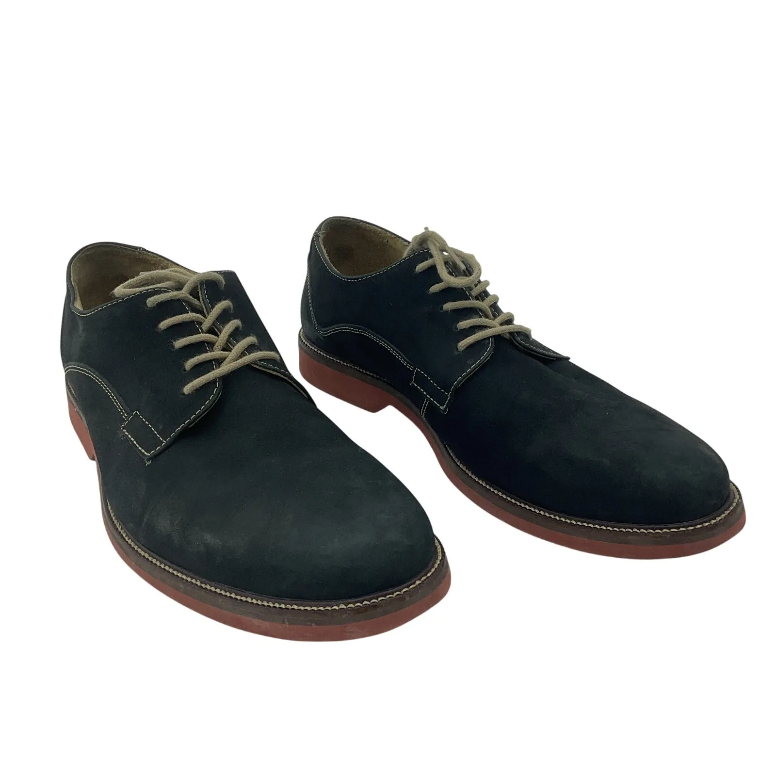 1901 Men's Black & Cream Nubuck Oxford Dress Shoes Size 13 Preowned