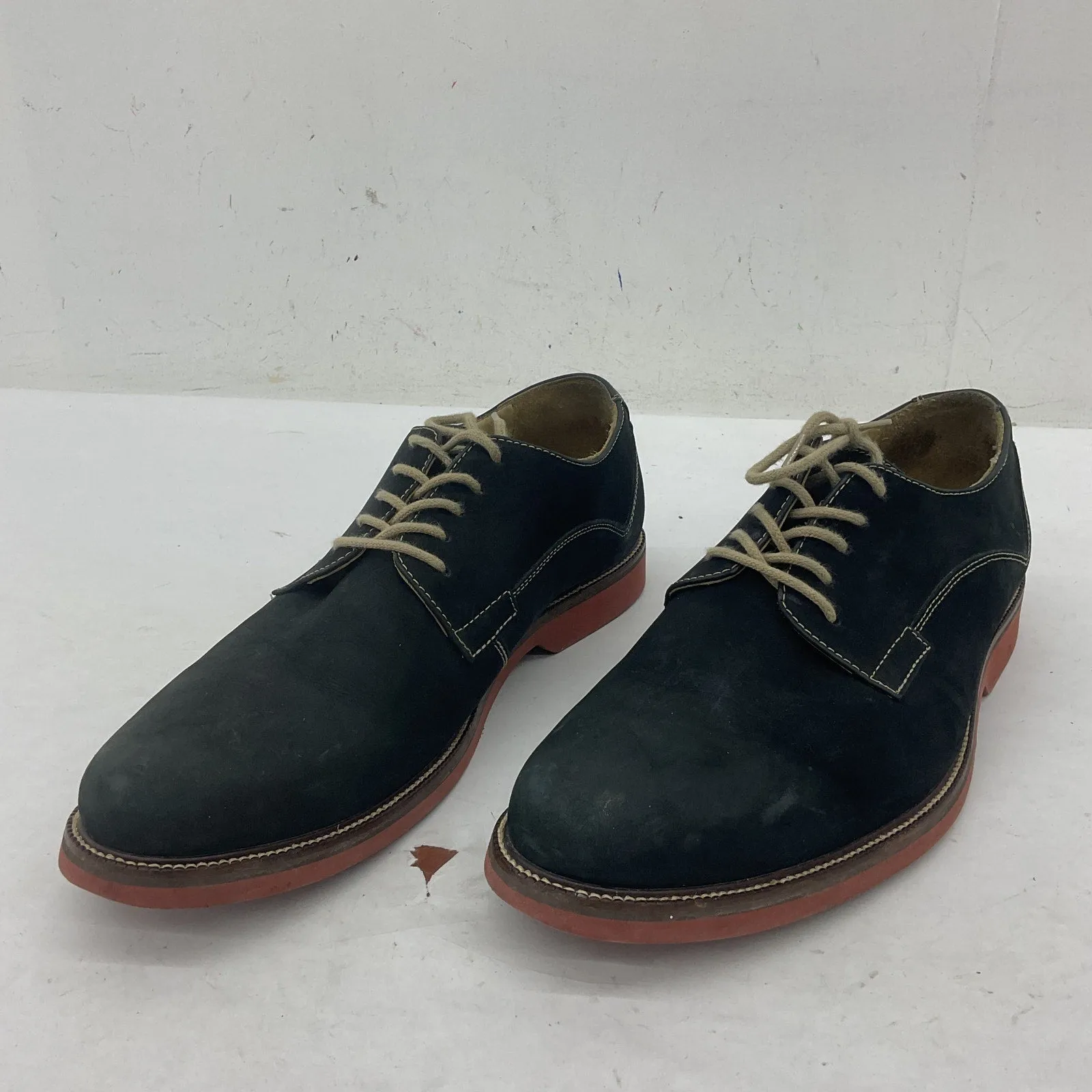 1901 Men's Black & Cream Nubuck Oxford Dress Shoes Size 13 Preowned