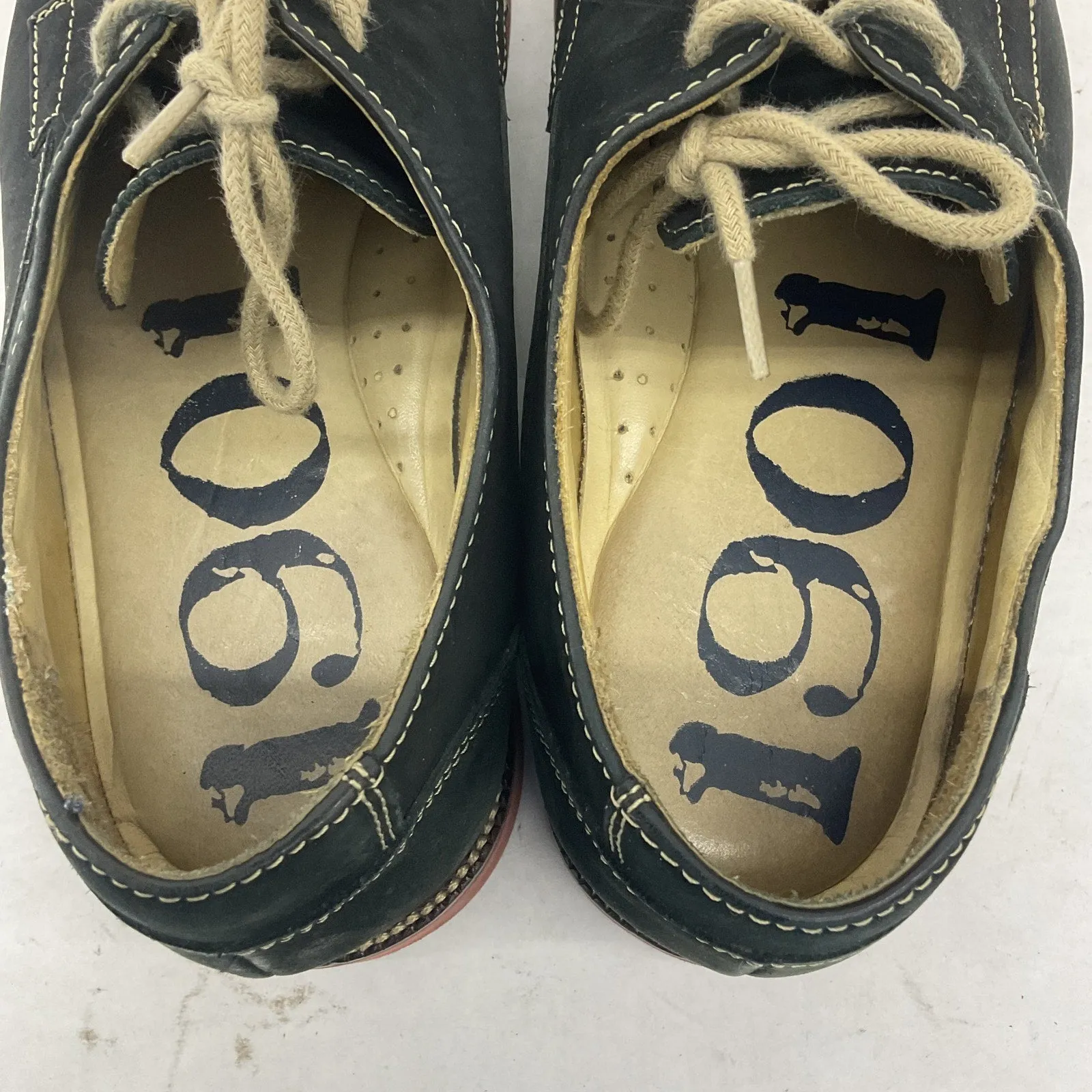 1901 Men's Black & Cream Nubuck Oxford Dress Shoes Size 13 Preowned