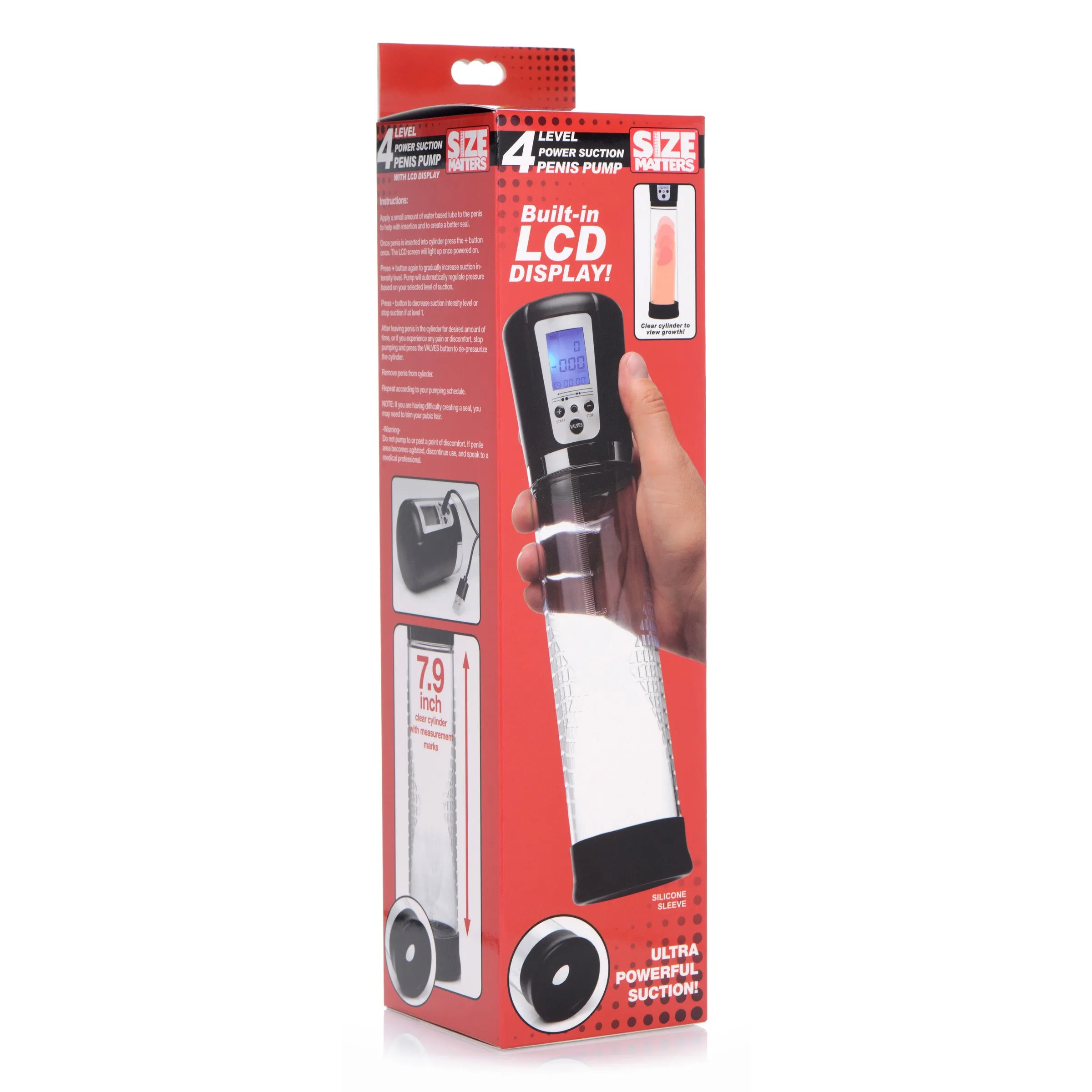 4 Level Power Suction Penis Pump with Built-in Display