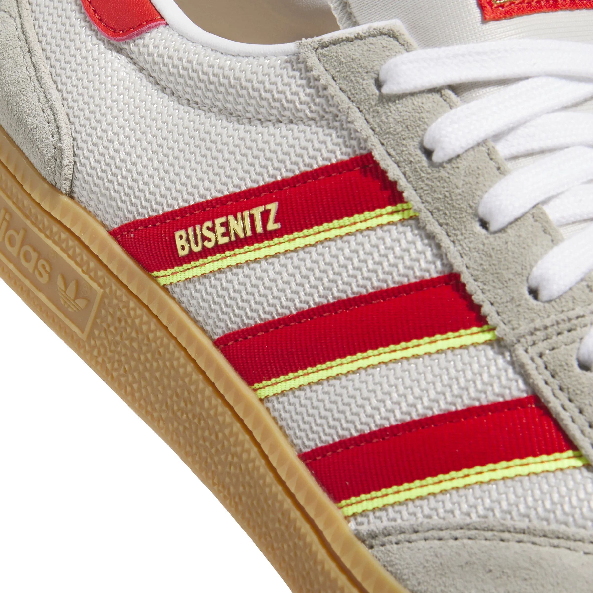 Adidas Busenitz Vintage Skate Shoes-White/Grey/Red/Gum