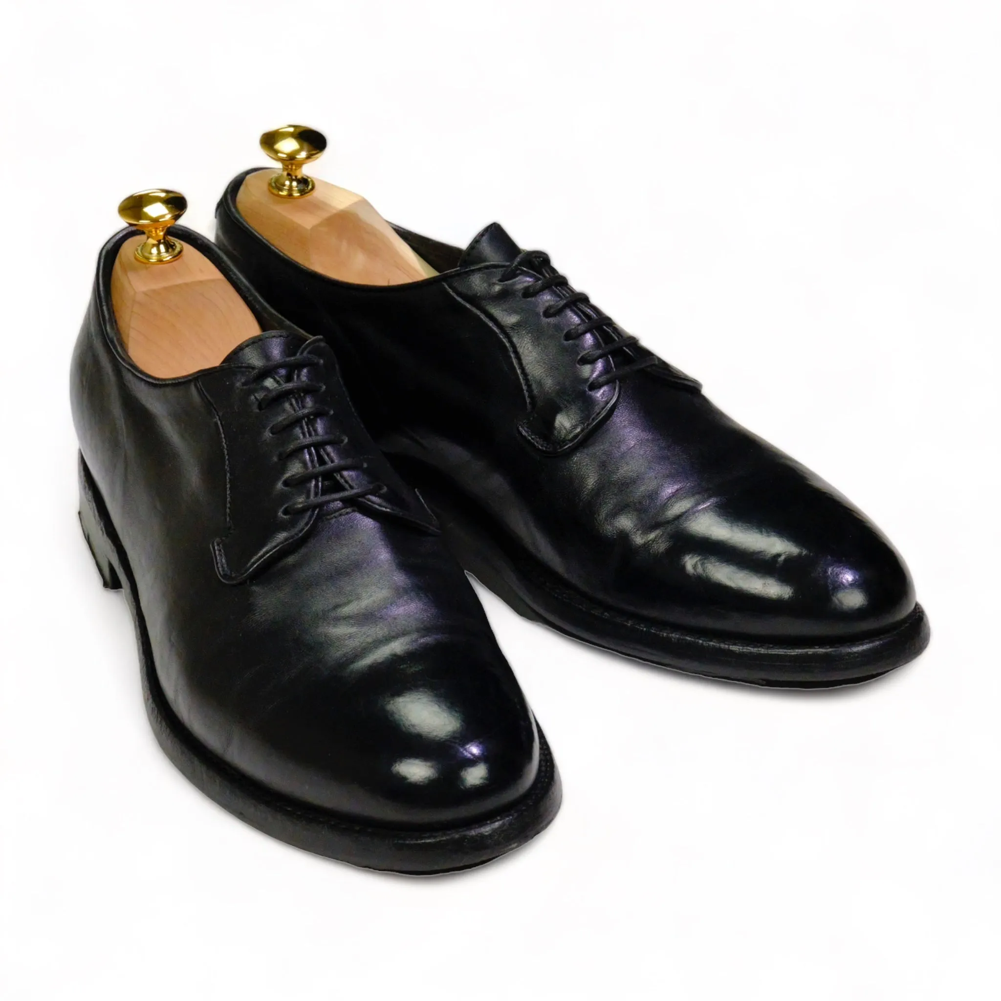 Alberto Fasciani - Black Plain Toe Derbies UK 8/EU 42