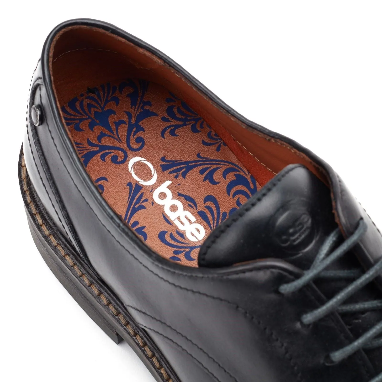 Base London Mawley Leather Men's Black Oxford Shoes