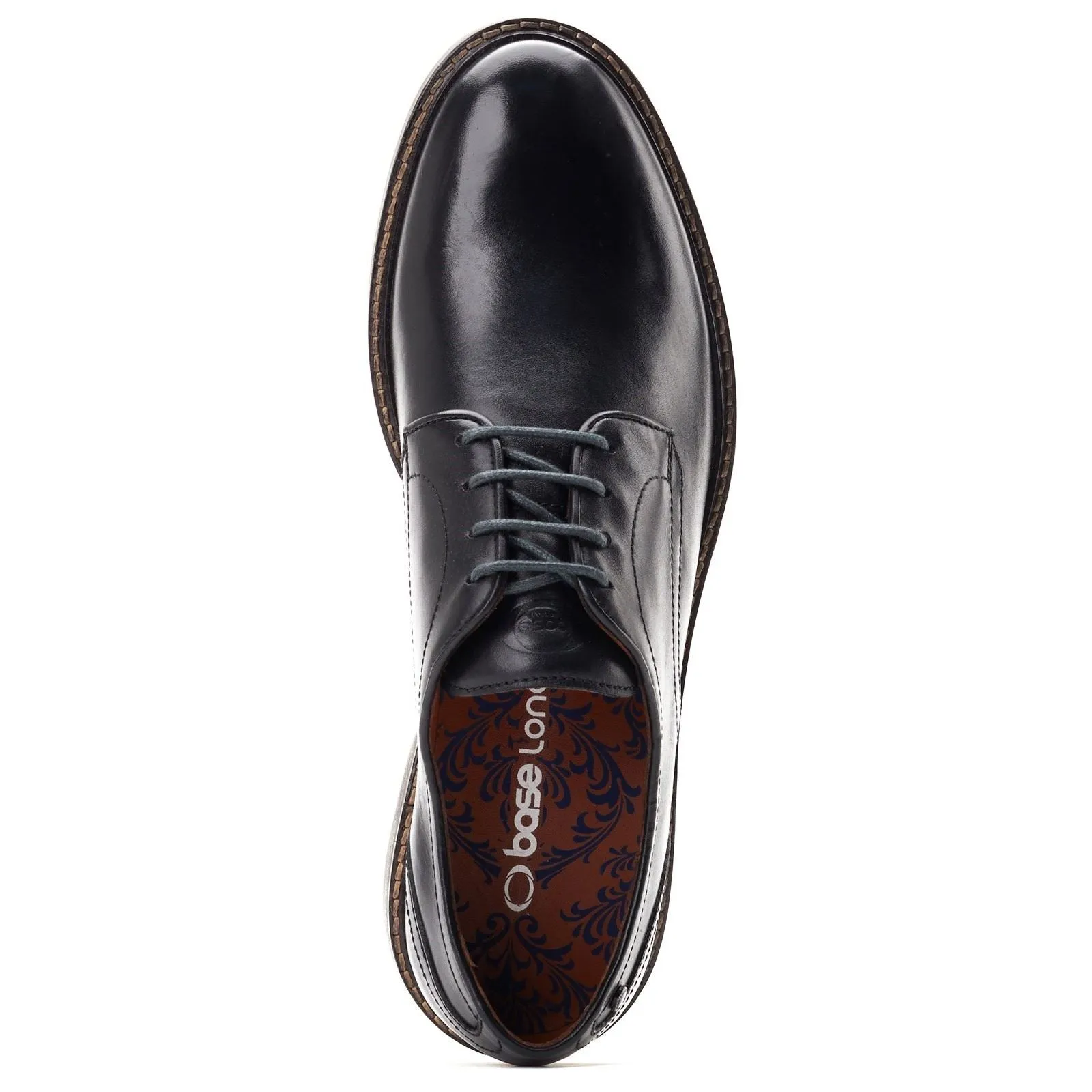 Base London Mawley Leather Men's Black Oxford Shoes