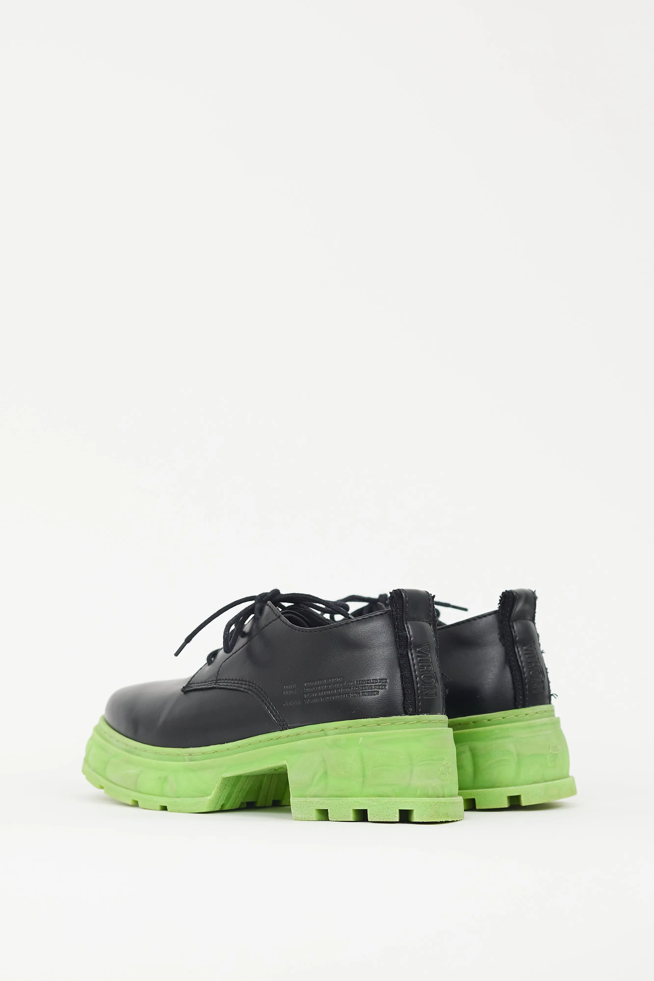 Black & Green Rubber Sole Derby
