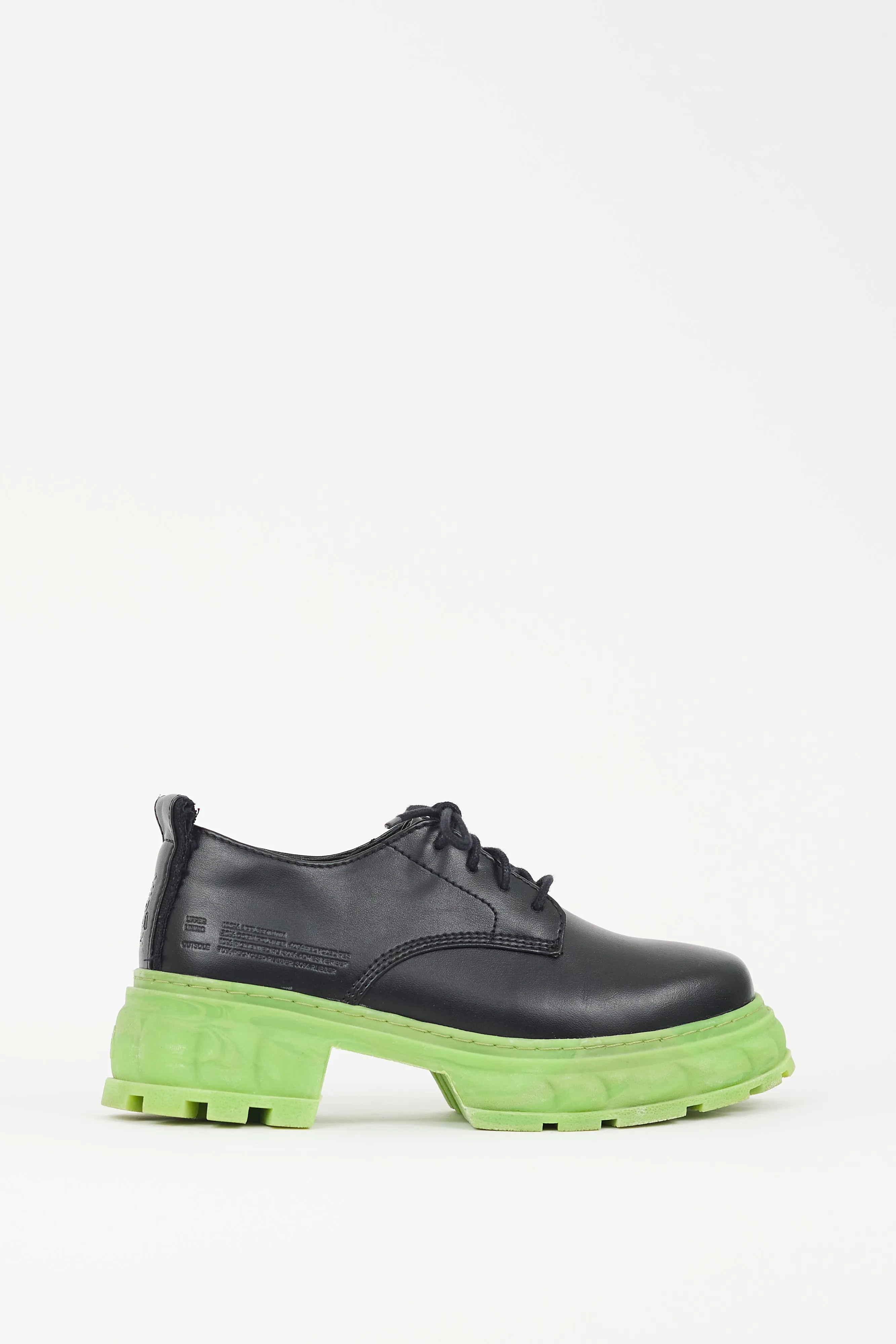 Black & Green Rubber Sole Derby