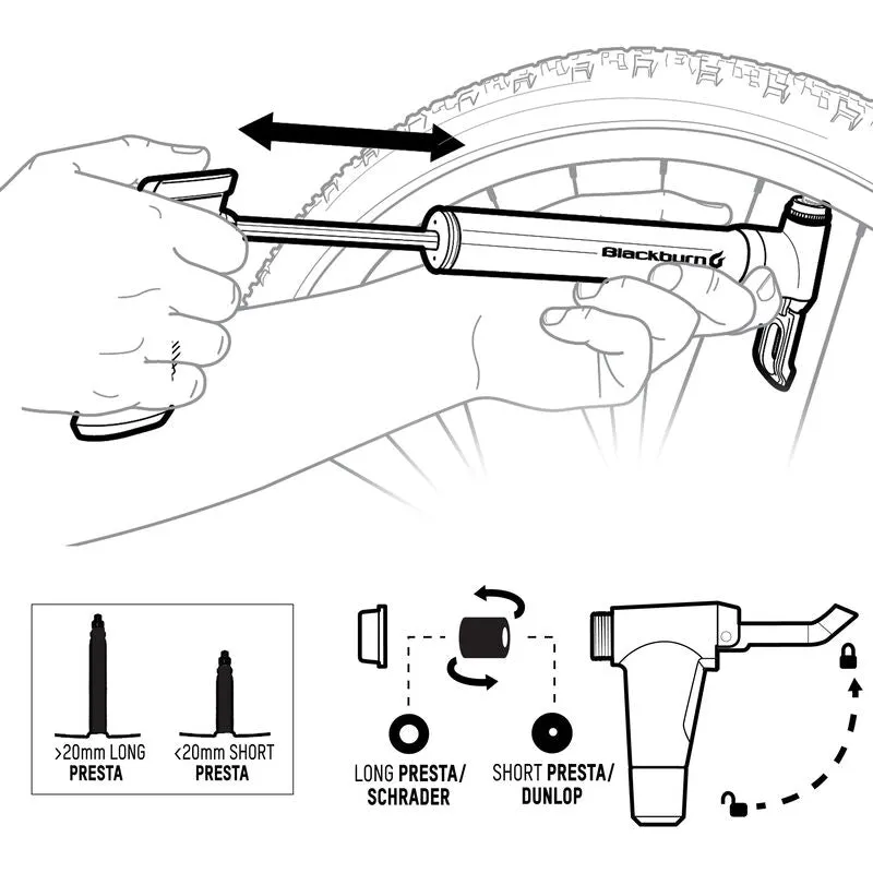 BLACKBURN MINI PUMP AIRSTIK ANYVALVE
