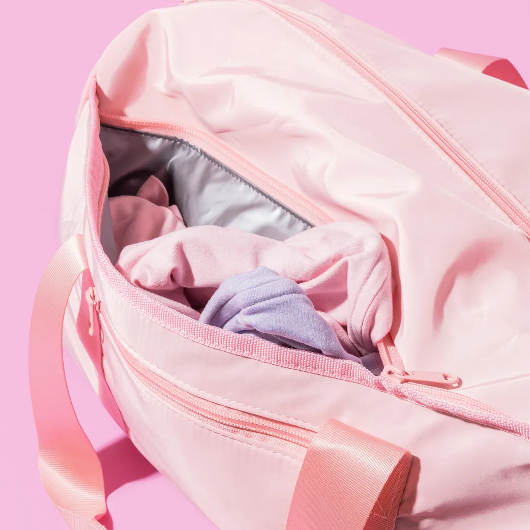 BOW PINK DUFFLE BAG