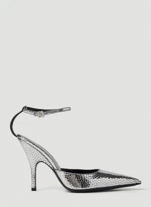 BY FAR Eliza Metallic Heel Pumps