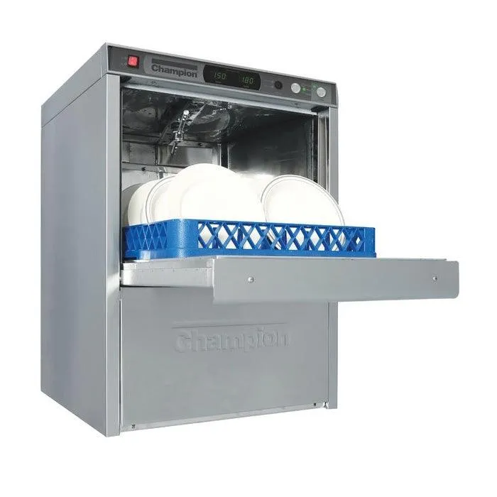 Champion UH330B High Temperature Undercounter Dishwasher with Built-In Booster Heater - 3 Wire Plus Ground- 24 Racks/Hour