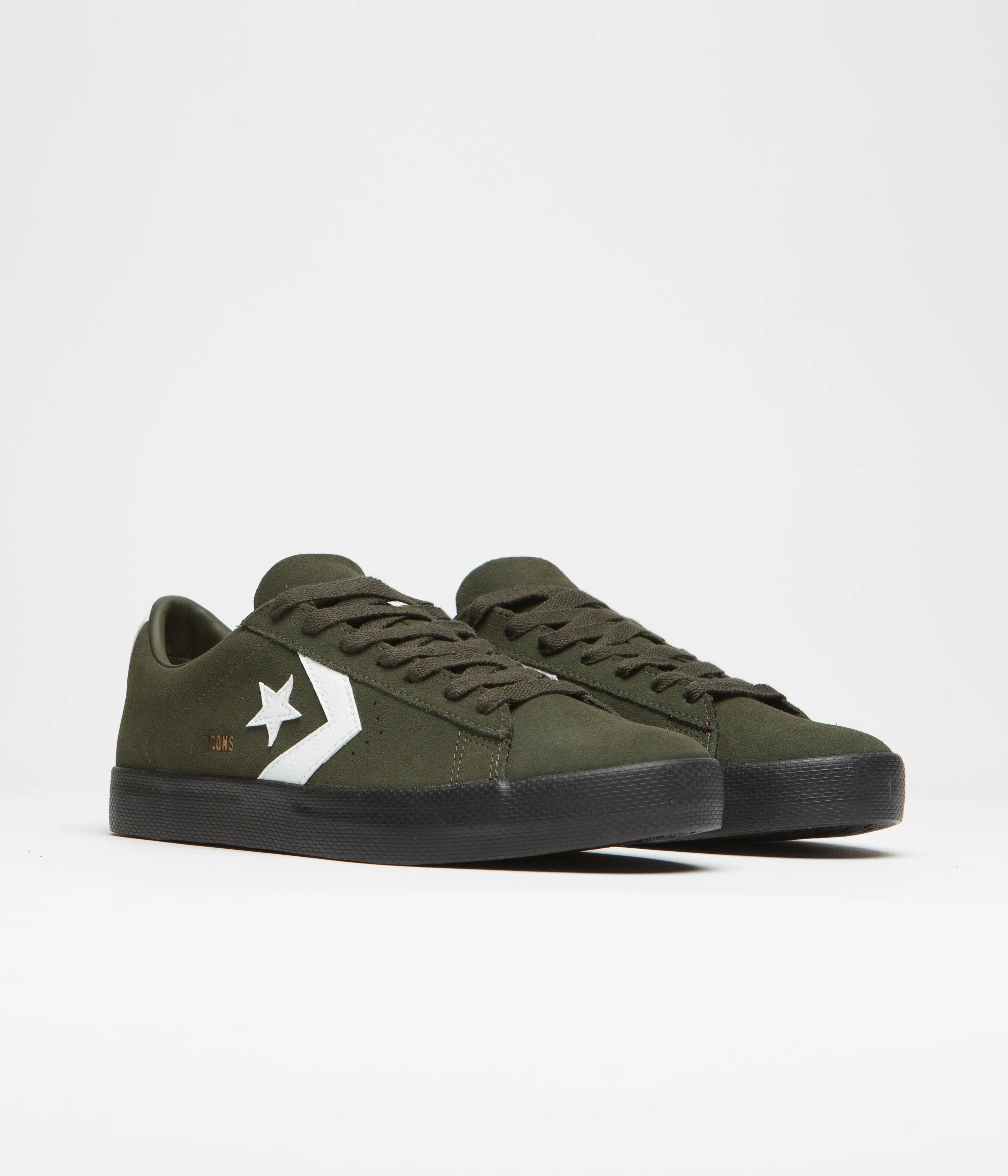 Converse Pro Leather Fall Tone Shoes - Forest Shelter / White / Black