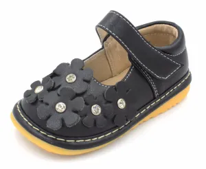 Crystal Flowers Mary Jane Squeaky Shoes