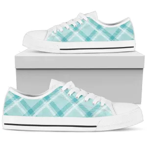 Custom Sneakers-Turquoise Plaid 113