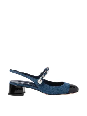 Denim Slingback Pumps Denim Slingback Pumps