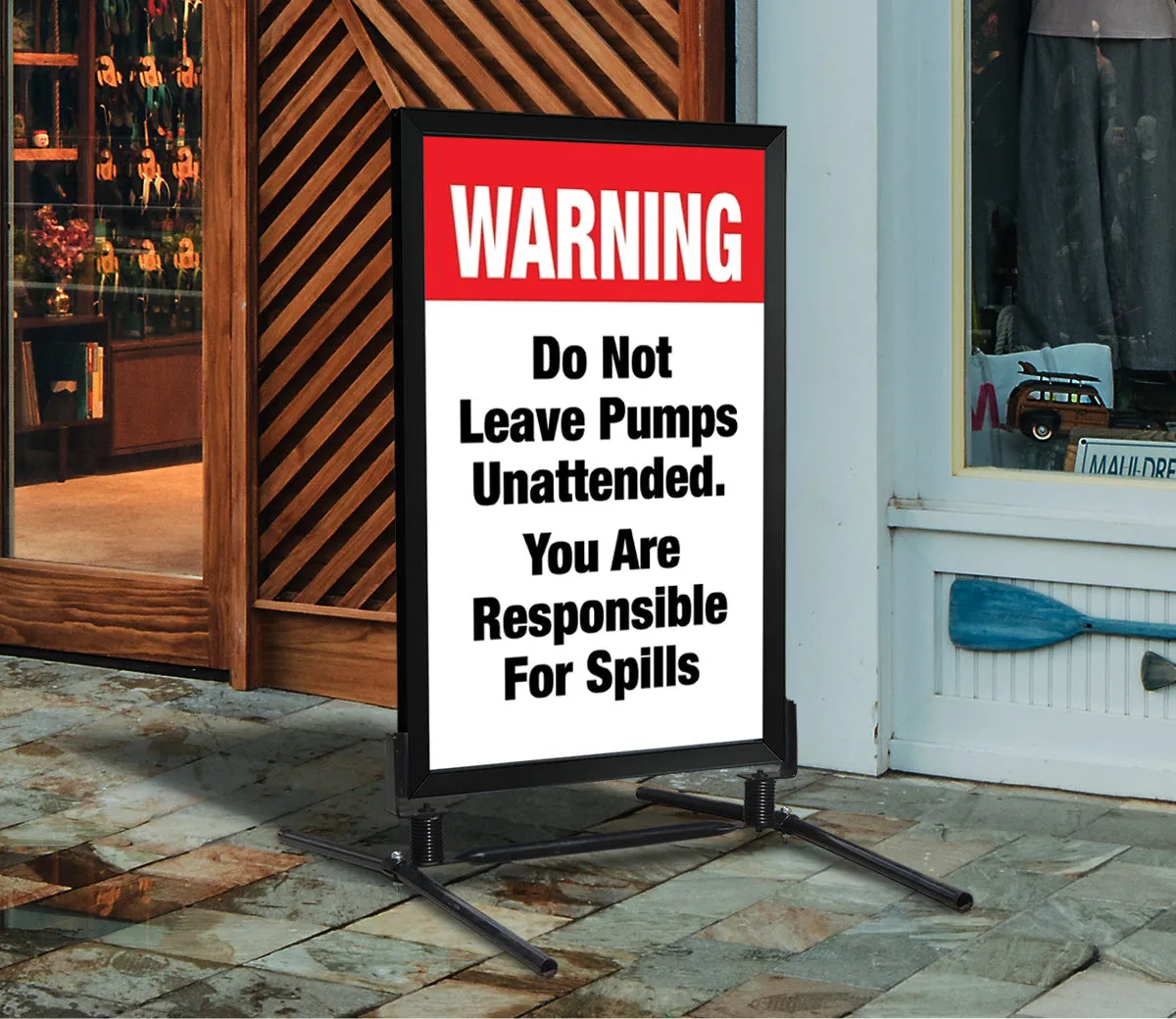 Do Not Leave Pumps Unattended- 28" x 44" .020 Styrene Insert