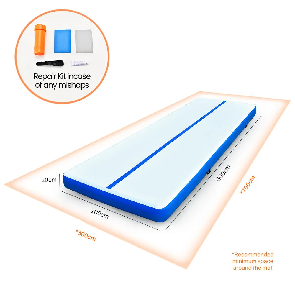 Durable Inflatable Air Track Mat 600x200x20cm for Gymnastics - Proflex