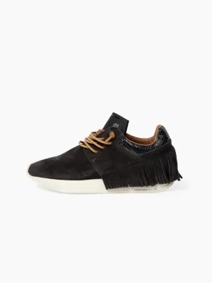 Esseutesse Suede Fringe Sneaker - Charcoal