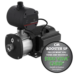 Grundfos CMB-SP 304ss Booster Fixed Speed Pressure Pump with Self-Priming PM2 Controller