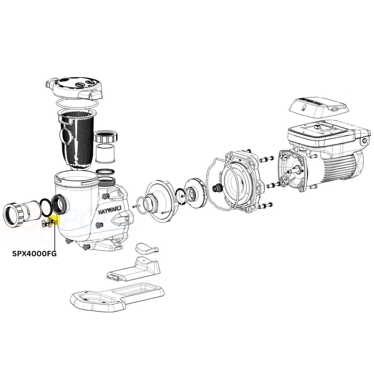 Hayward Drain Plug With O-Ring For Universal H-Series Heaters | SPX4000FG