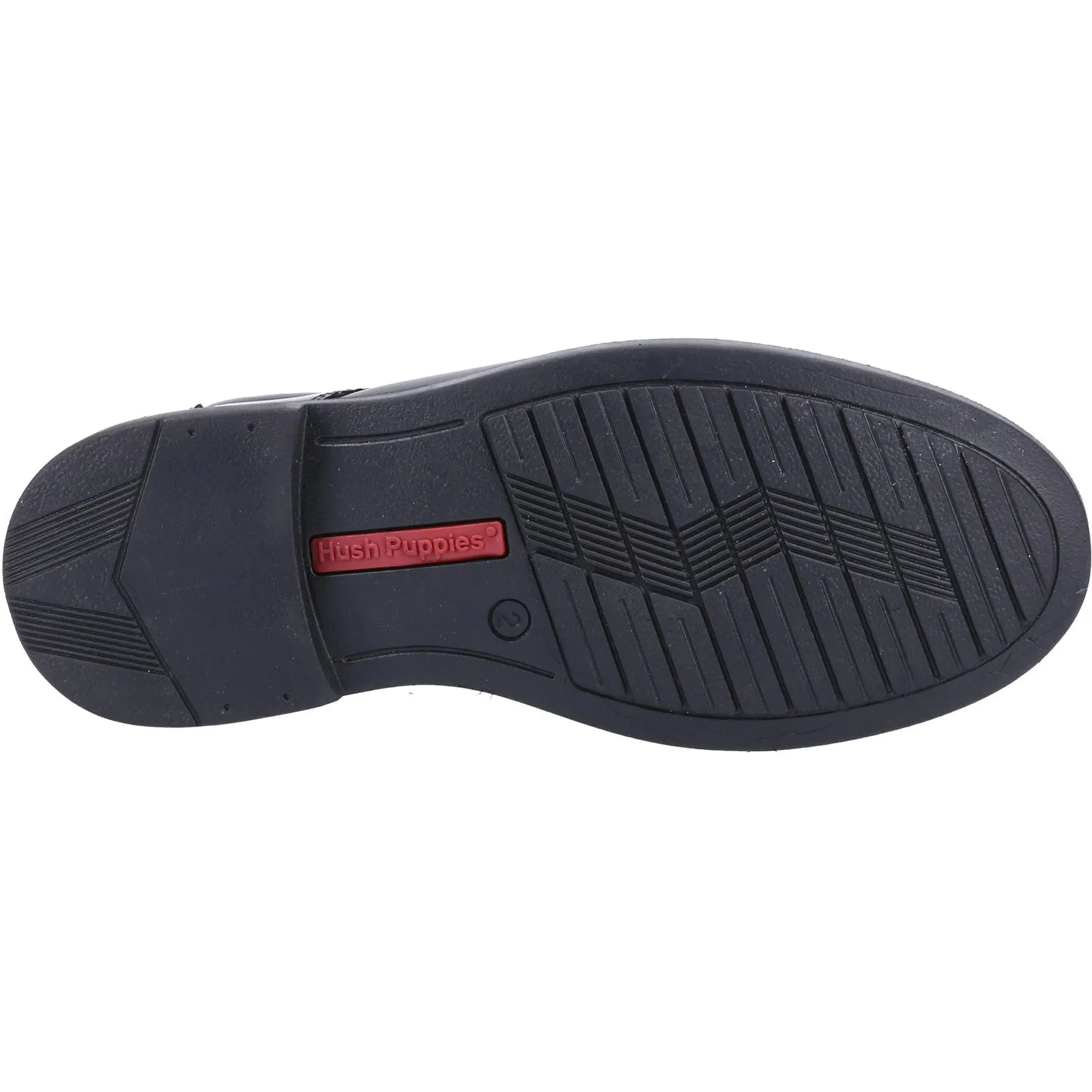 Hush Puppies Boys Tim Leather School Shoes - Black