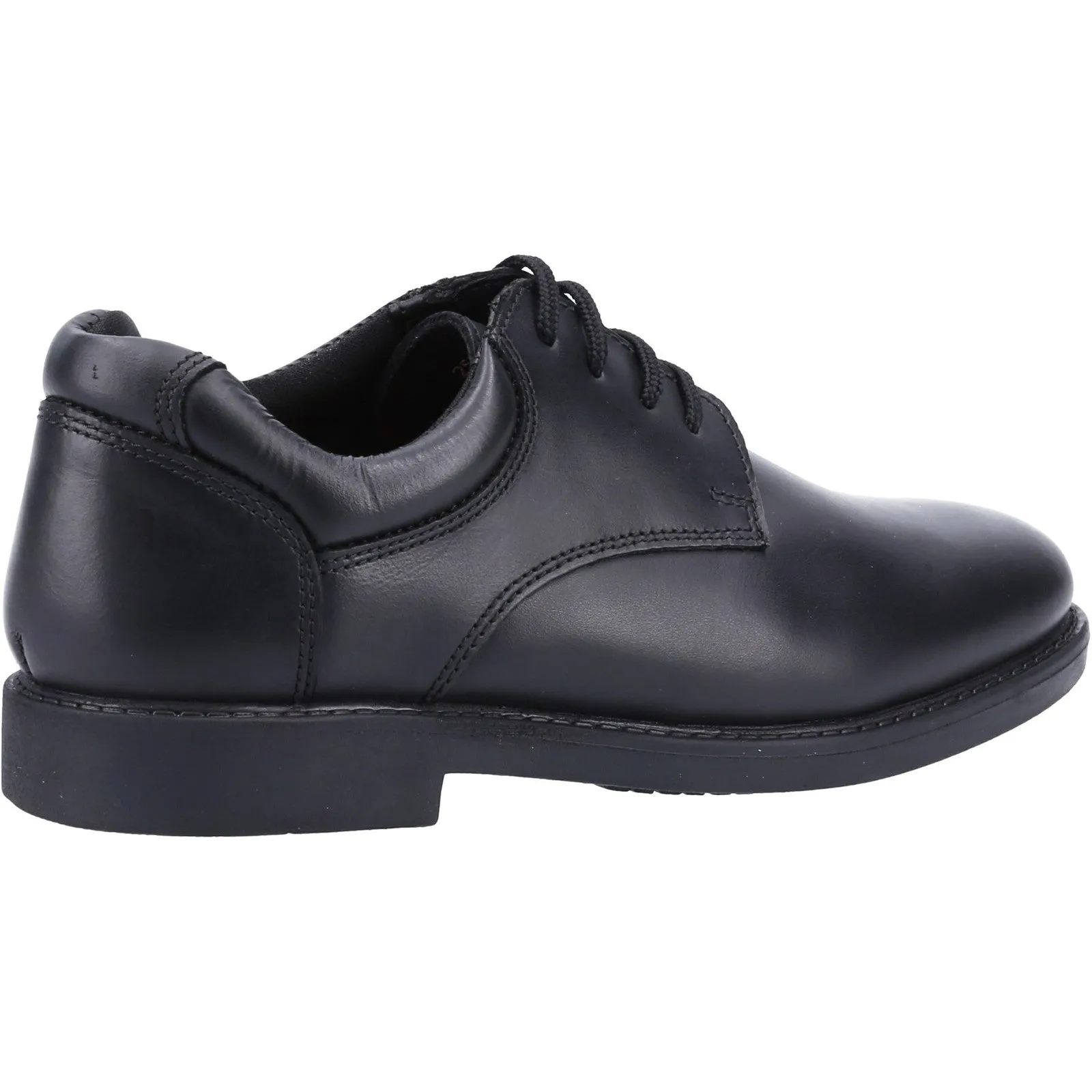 Hush Puppies Boys Tim Leather School Shoes - Black
