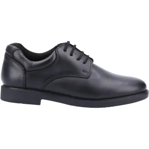 Hush Puppies Boys Tim Leather School Shoes - Black