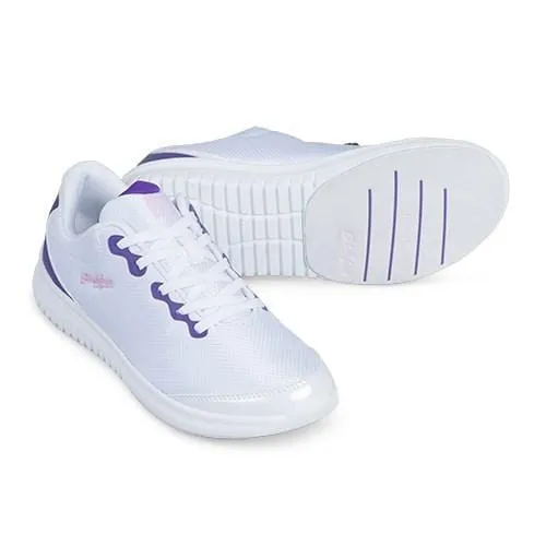 KR Strikeforce Womens Glitz White/Purple Bowling Shoes