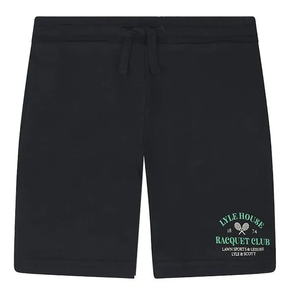Lyle and Scott Kids Racquet Club Graphic Sweat Short Dark Navy