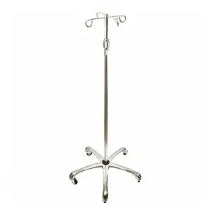 MedSource - 4 Hook IV Pole with Metal Base
