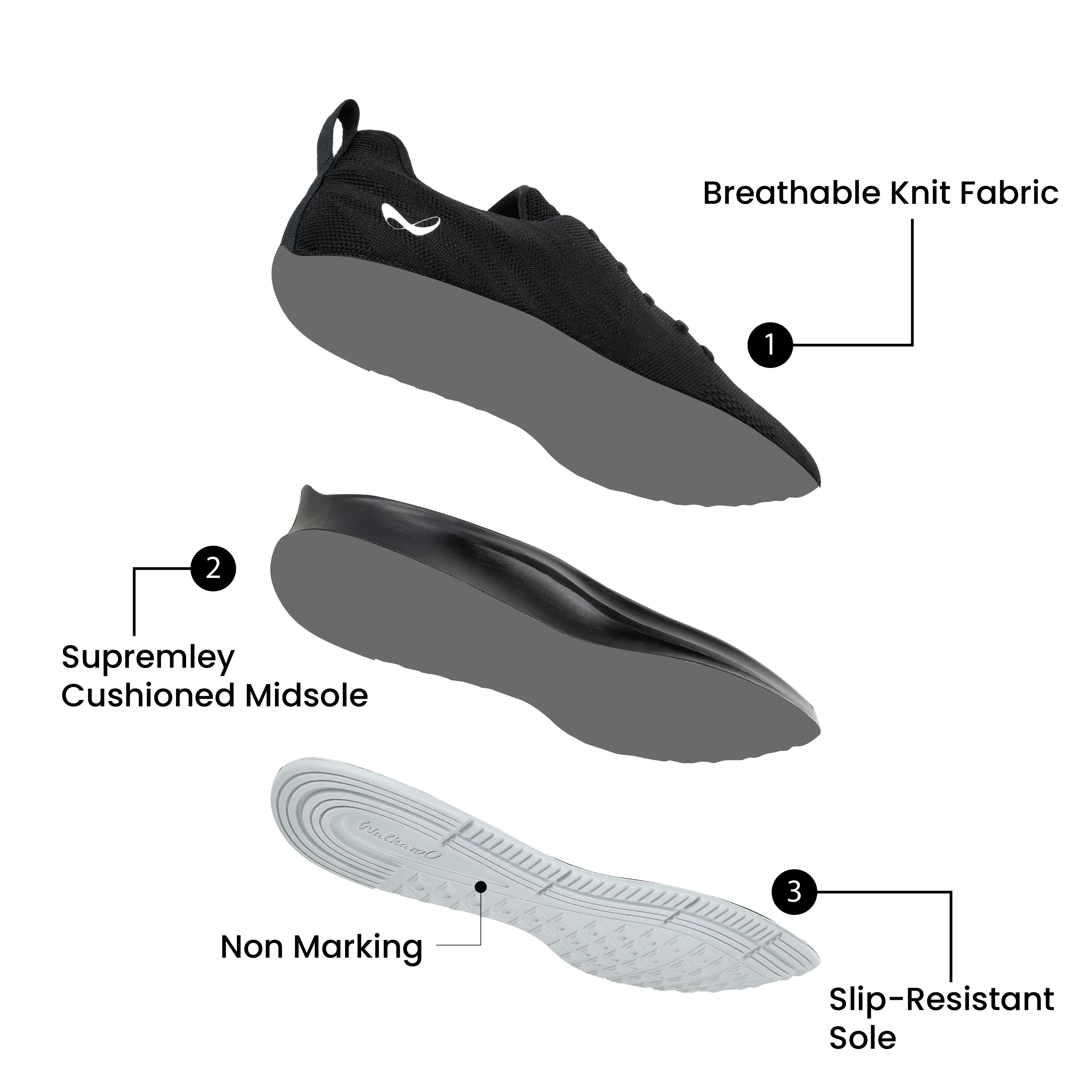 Men's Daily Wear Non Marking Sports Shoe - WS6090 White
