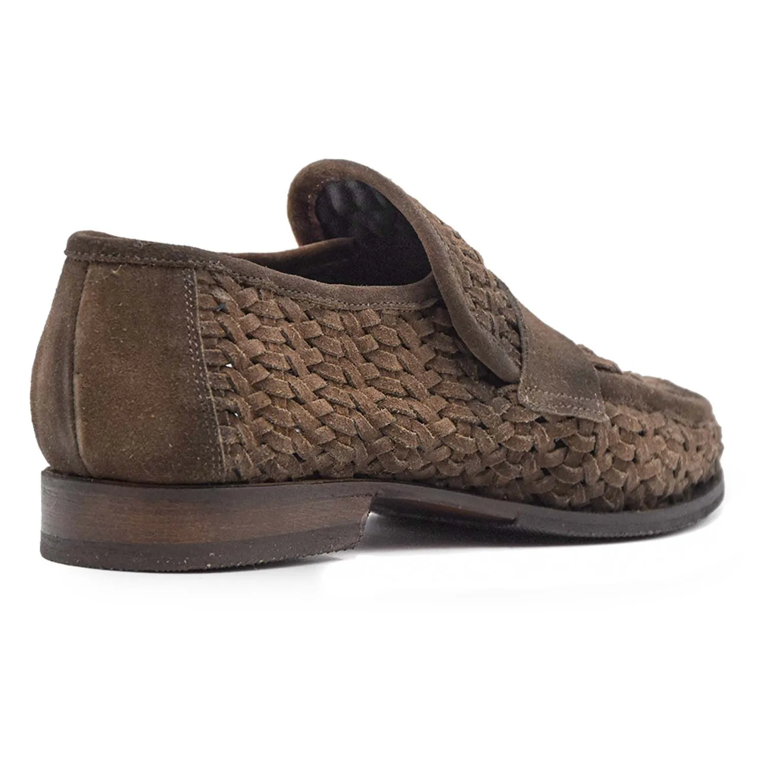 Mocassini Open Closed Shoes Uomo Marrone In Puro Stile Vintage