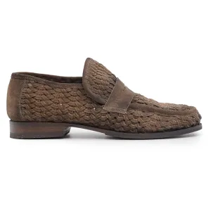 Mocassini Open Closed Shoes Uomo Marrone In Puro Stile Vintage