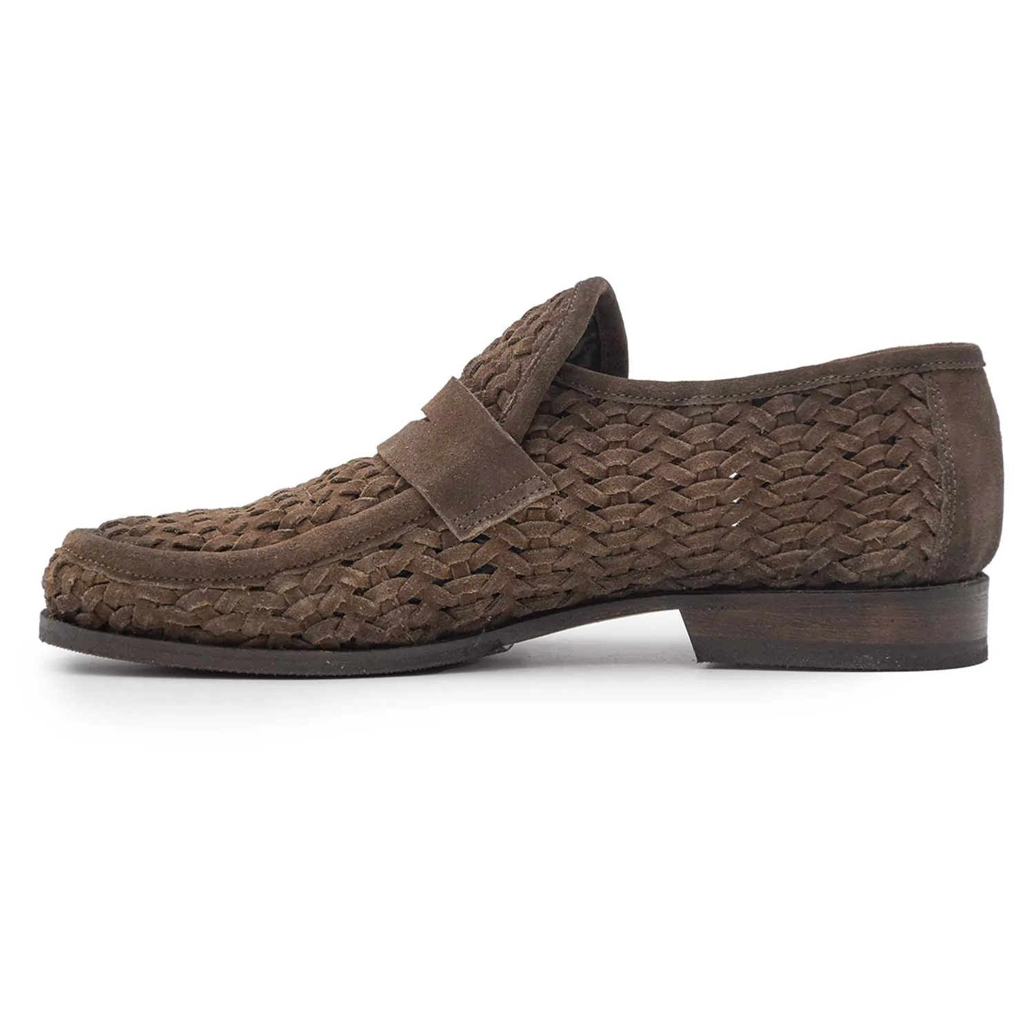 Mocassini Open Closed Shoes Uomo Marrone In Puro Stile Vintage