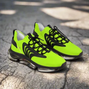 Neon Green Color Men's Shoes, Best Green Color Premium Comfy Men's Mesh Sports Sneakers Shoes Footwear