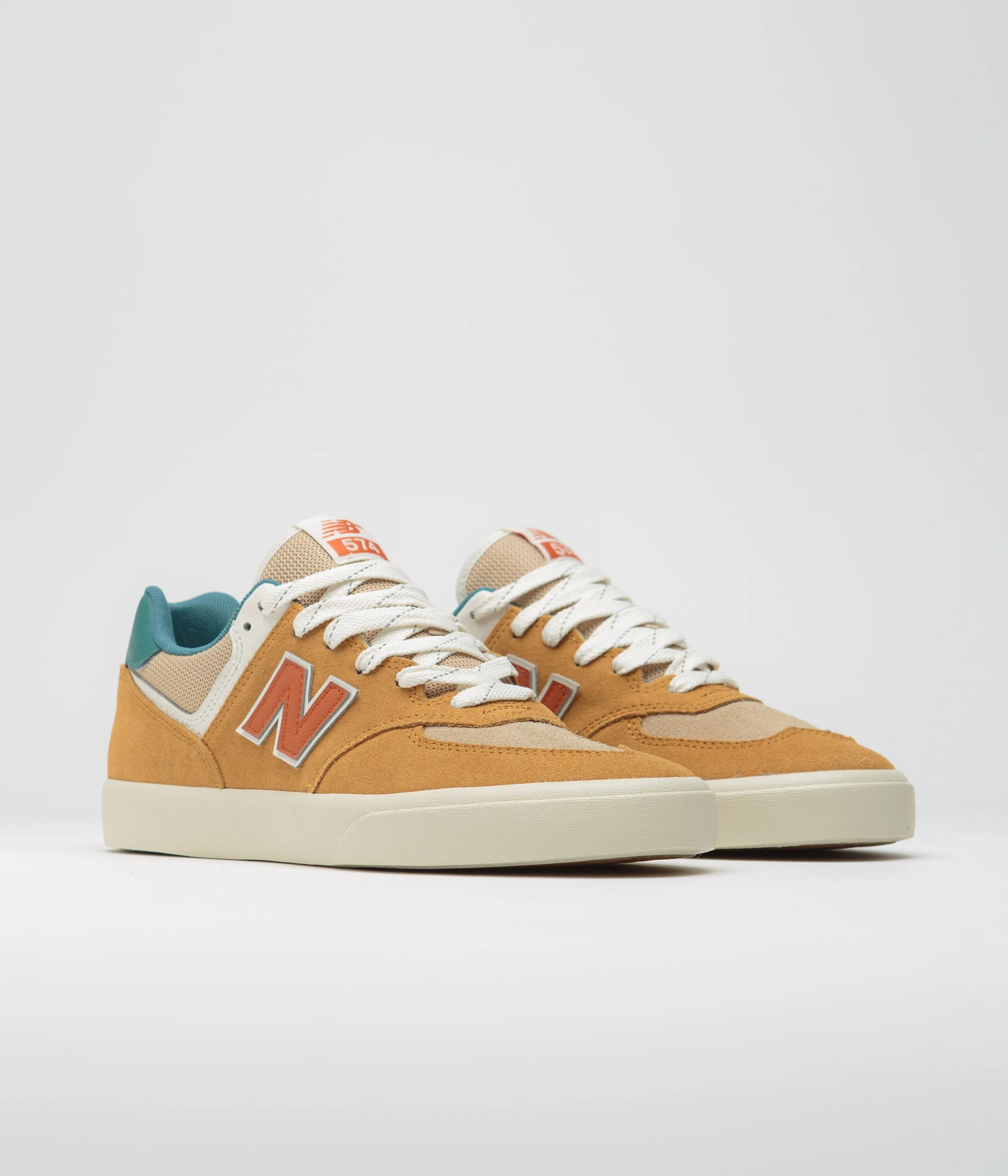 New Balance Numeric 574 Shoes - Wheat / Vintage Teal