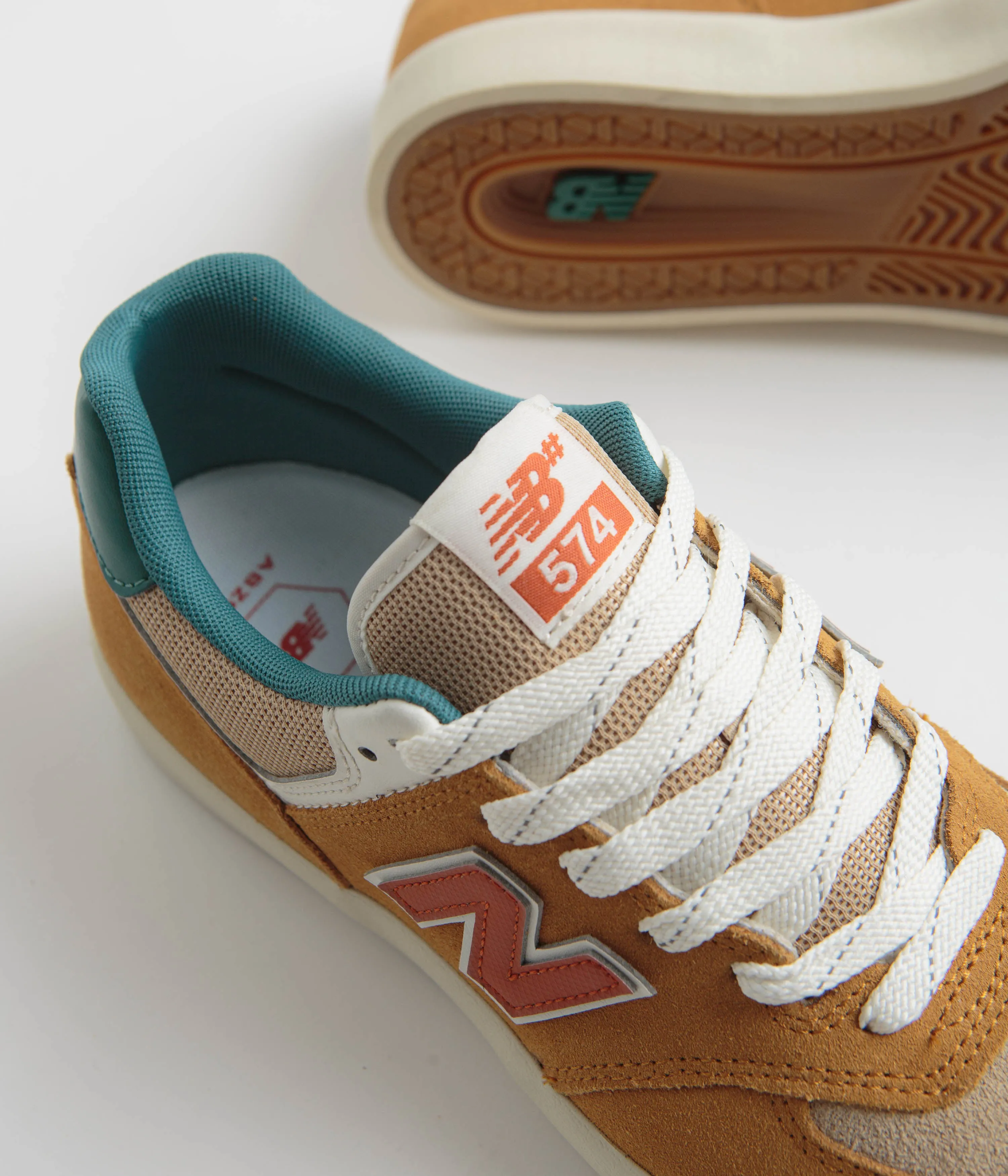 New Balance Numeric 574 Shoes - Wheat / Vintage Teal
