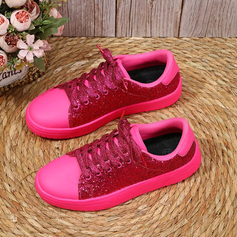 New Glossy Casual Thick Soleplate Women's Shoes