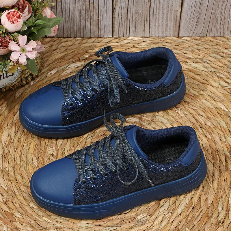 New Glossy Casual Thick Soleplate Women's Shoes