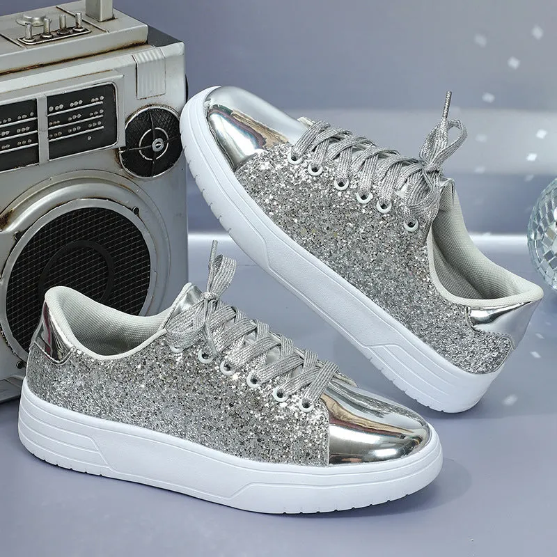 New Glossy Casual Thick Soleplate Women's Shoes