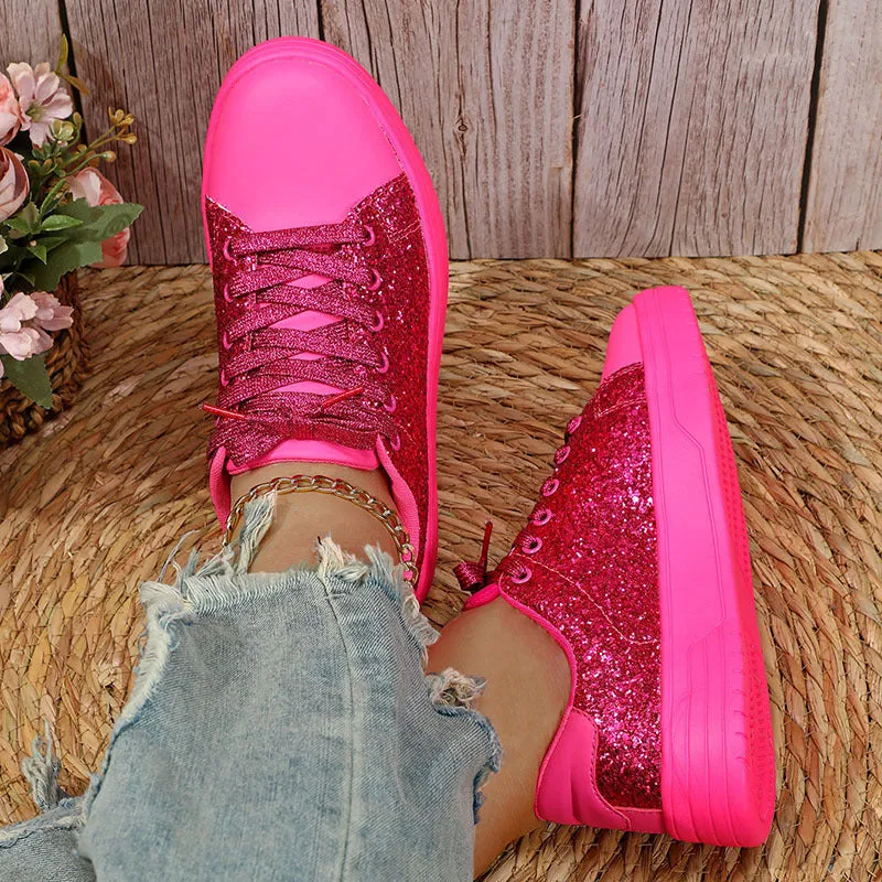 New Glossy Casual Thick Soleplate Women's Shoes