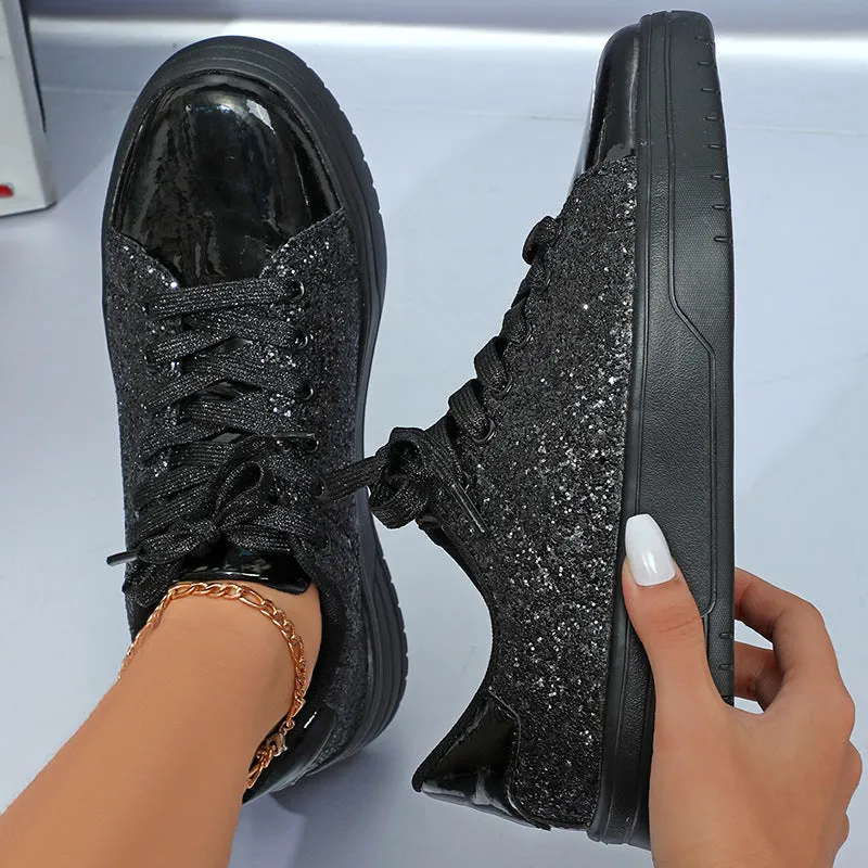 New Glossy Casual Thick Soleplate Women's Shoes