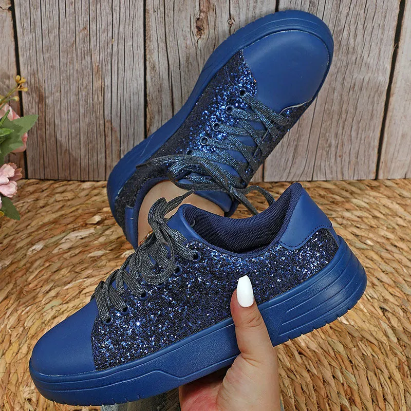 New Glossy Casual Thick Soleplate Women's Shoes