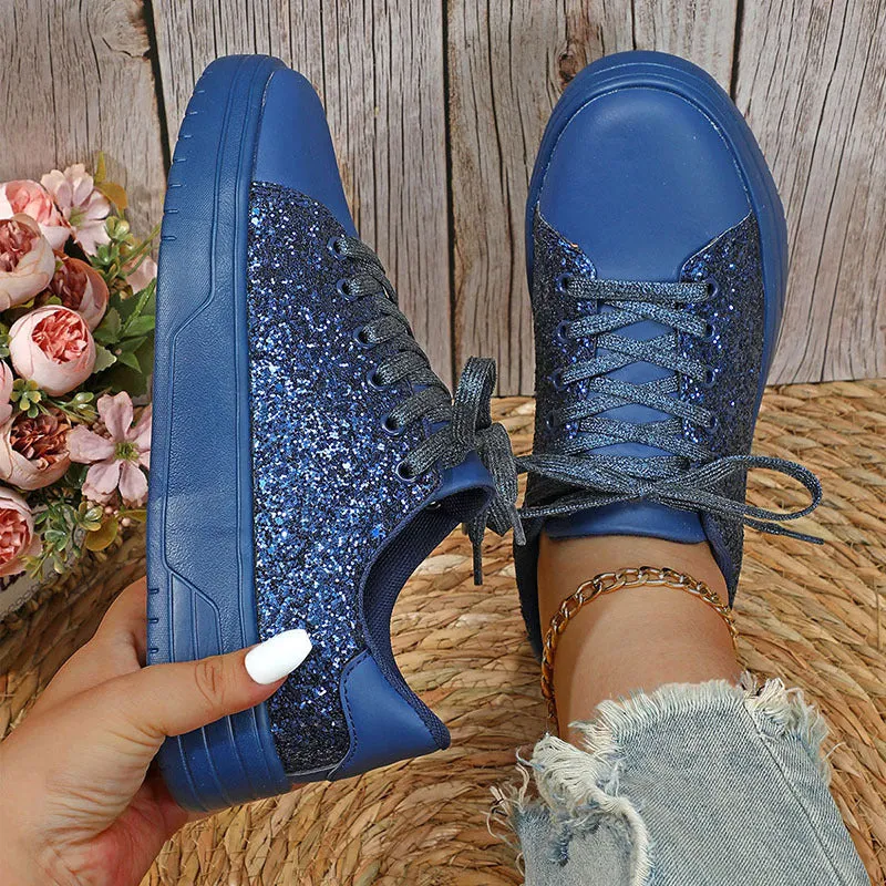 New Glossy Casual Thick Soleplate Women's Shoes