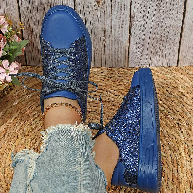 New Glossy Casual Thick Soleplate Women's Shoes