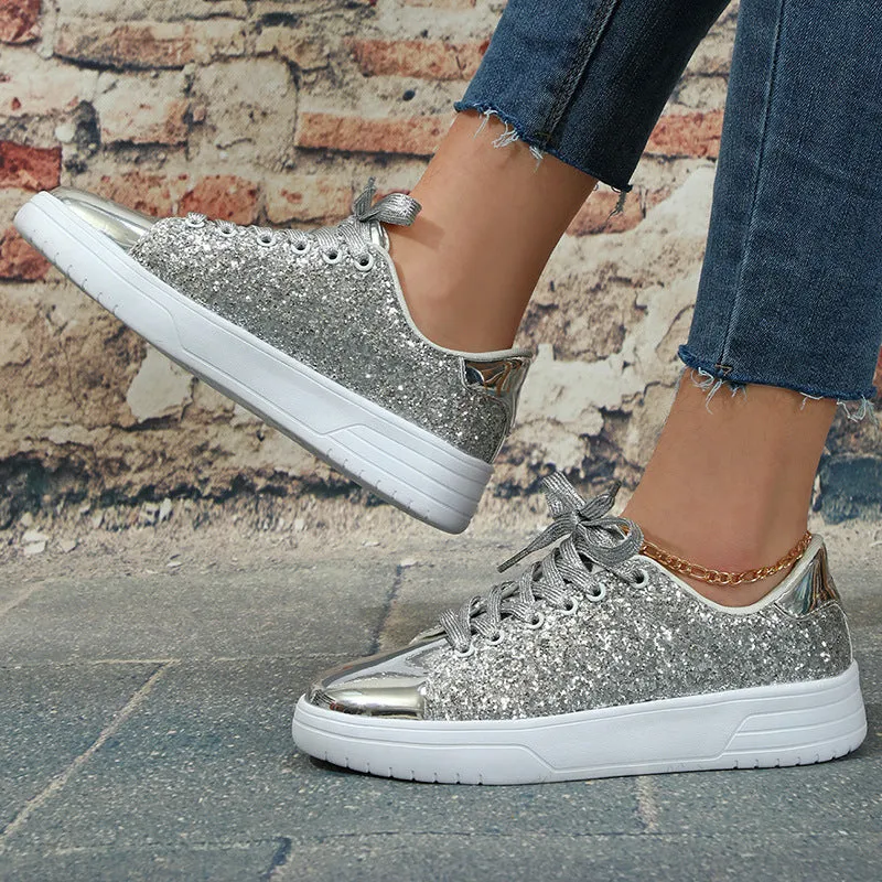 New Glossy Casual Thick Soleplate Women's Shoes