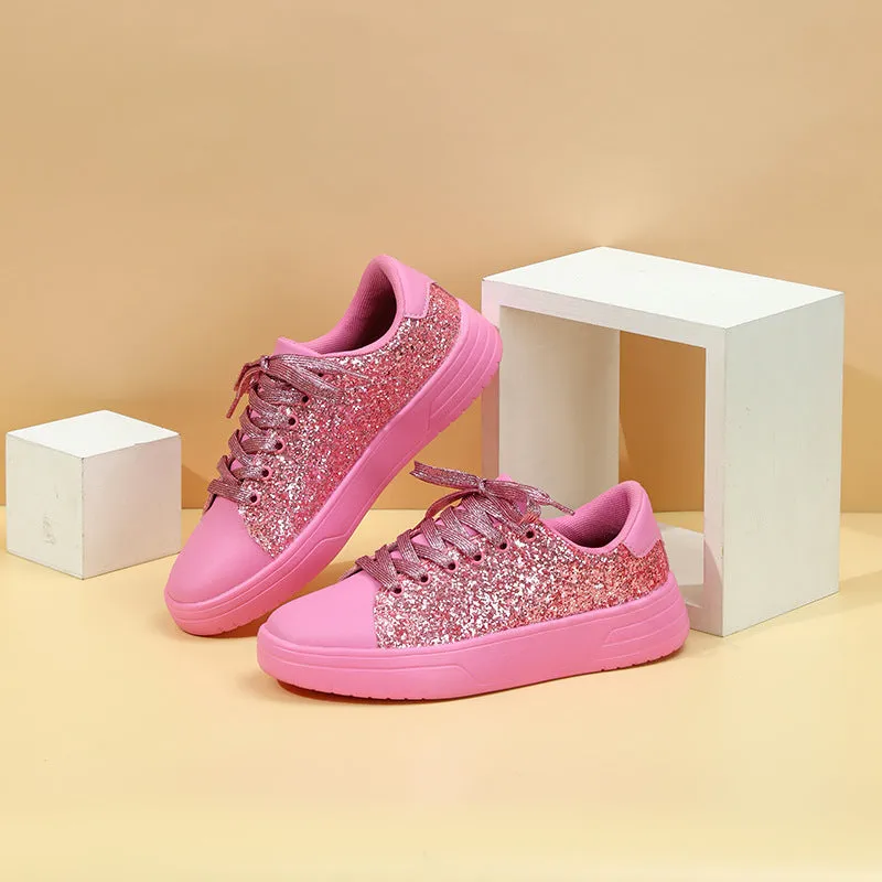 New Glossy Casual Thick Soleplate Women's Shoes