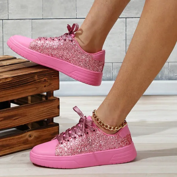 New Glossy Casual Thick Soleplate Women's Shoes