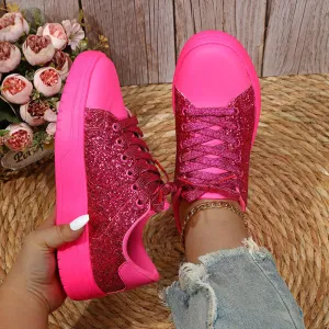 New Glossy Casual Thick Soleplate Women's Shoes