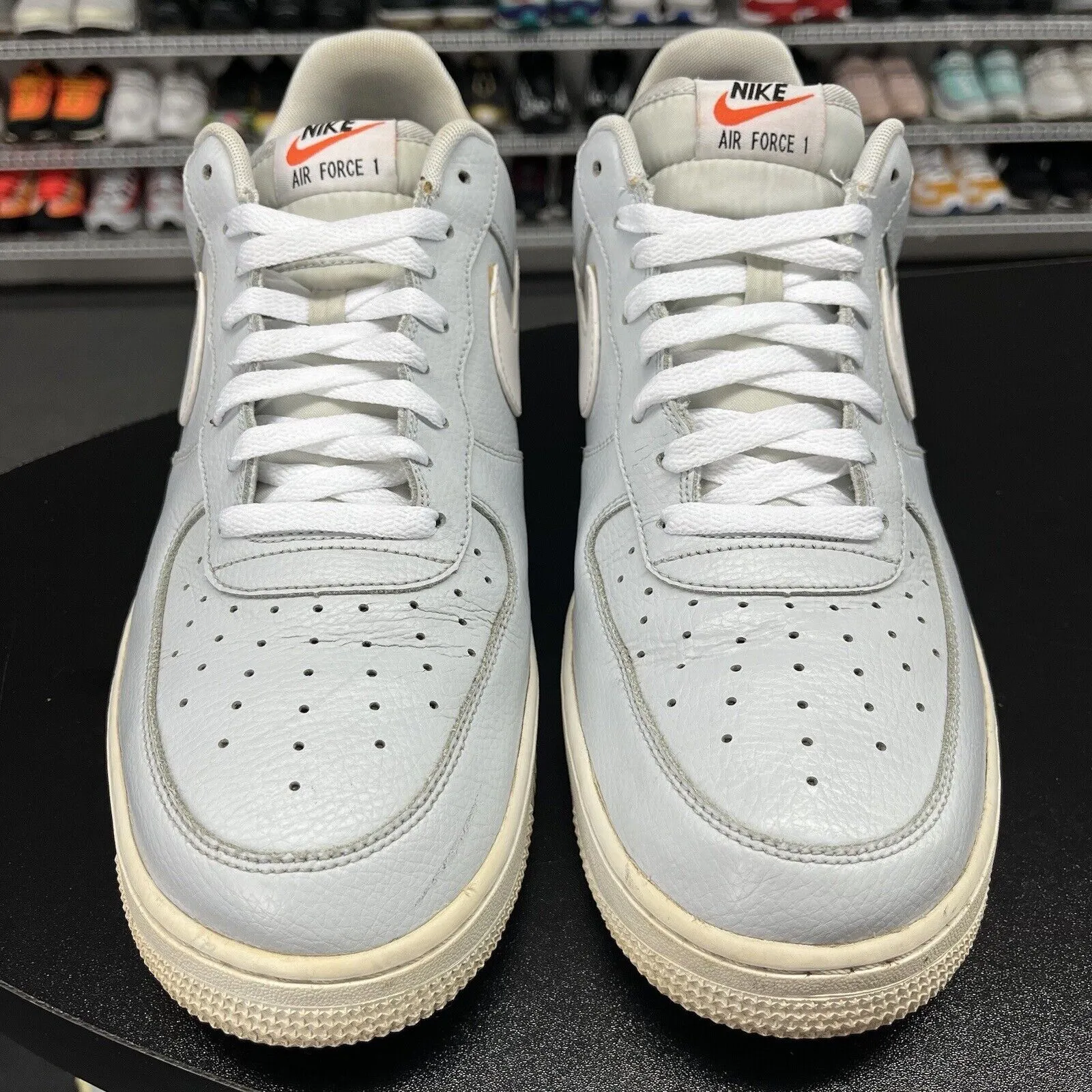 Nike Air Force 1 Low Pure Platinum Blue Silver 488298-091 Men's Size 13