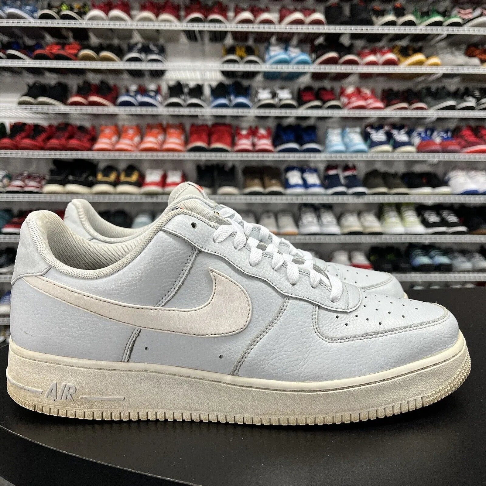 Nike Air Force 1 Low Pure Platinum Blue Silver 488298-091 Men's Size 13